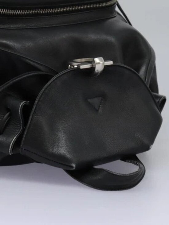 Salvatore Ferragamo Gancini Backpack Leather Black Silver Auth EC696 main image 9